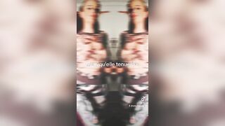 French black-haired with a ultra-cute bootie, attempts garbs on tik tok