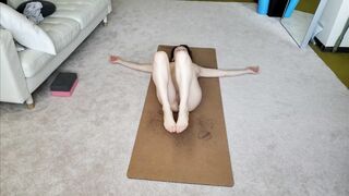 Sensual Girl Naked Yoga Stimulates