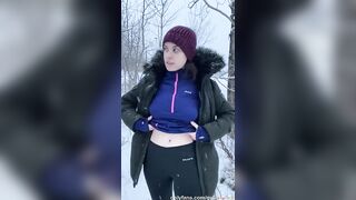 Big-Chested dark haired Quinn Finite showcases in public (Compilation)