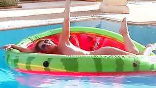 Elizabeth Hurley Naked in a Pool (2023) short nude video