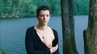 Camille Berthomier nude- Astrakan (2022) topless short scene