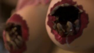 Keep Chambers, Carrie Overgaard topless - Piranha Women (2022) horror nude