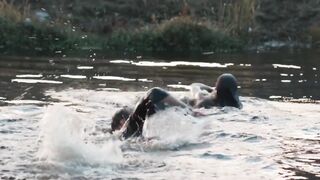 Outdoor Nude & Sex Scene with actress Libby Munro nude - The Hunted (2018)