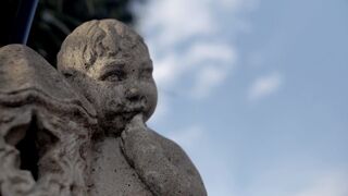 Topless Art Clip ❣️ Cold brunette by the pool