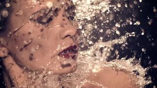 Nude on Stage ❥ Brunette Arctic ❣️ Water Drops