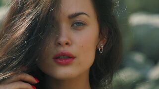 Topless Model and Sea