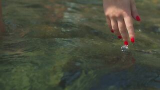 Topless Model and Sea