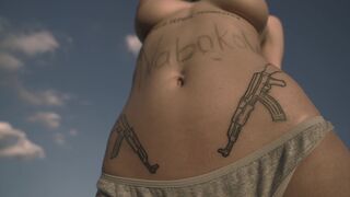 Naked Model and Moscow CITY