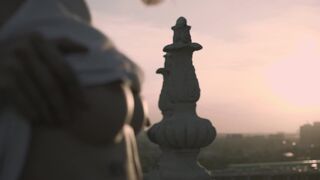 Naked Model and Moscow CITY