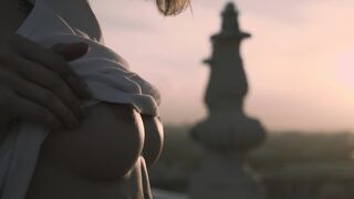 Naked Model and Moscow CITY