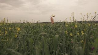 Topless Art Lady ❤️ Sun in the field 2