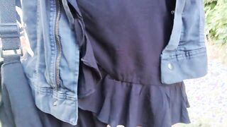 Flashing Boobs and Upskirt Outdoors
