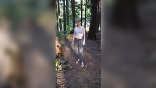 Female Exhibitionist in the Woods
