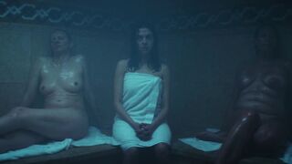 Bel Powley nude, Tracee Ellis Ross nude - Cold Copy (2023) hot sauna movie scenes