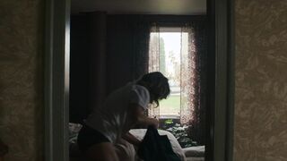 Christine Beaulieu topless, Marie-France Marcotte nude. Frontières (2023). Lesbian scene