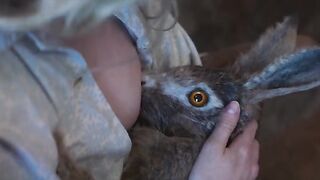 Morfydd Clark Topless. Starve Acre (2023) Rabbit Lactation Scene