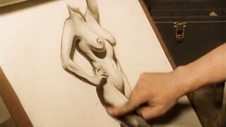 Estephania LeBaron naked. Perils in Naked Modeling (2003) Scene drawing a nude model