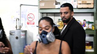 Eva Marcille nude - All the Queen's Men (2024) Short Topless Massge Scene