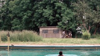 Hannelore Elsner naked. Underwater Nude in the pool scene. Berlinger (1975)