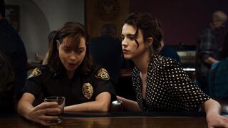 Aubrey Plaza nude, Margaret Qualley nude. Celebrities Lesbian Scenes. Honey Don_t (2025)